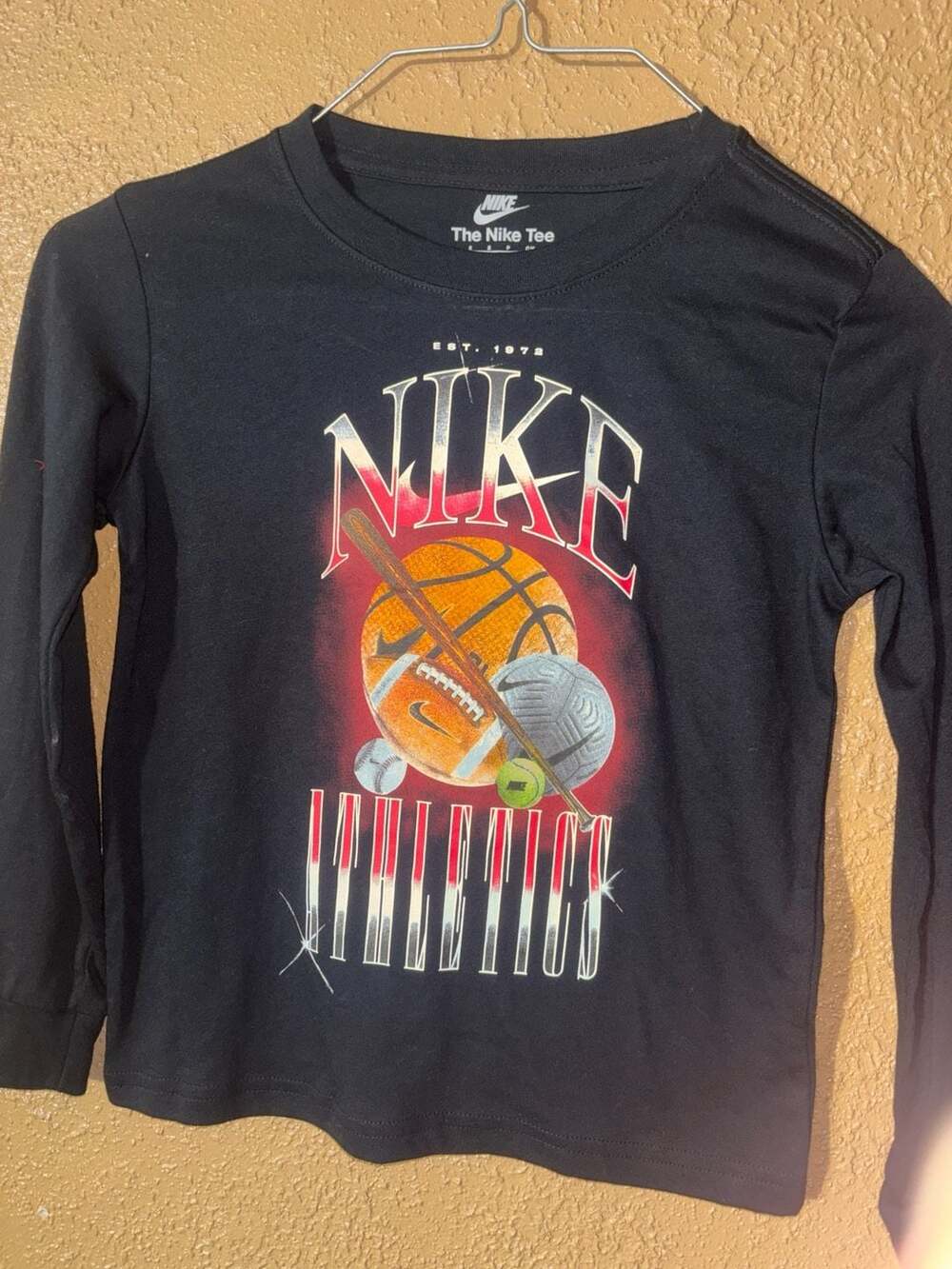 Nike Boys Black Athletics Multisport Long Sleeve Tee Shirt